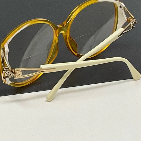 Vintage Christian Dior Vintage 2709 70 Yellow White Gold Sunglasses Frame 58mm - Picture 9 of 16